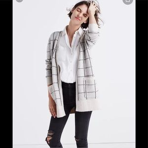 Madewell Ryder Cardigan in Birdseye Windowpane